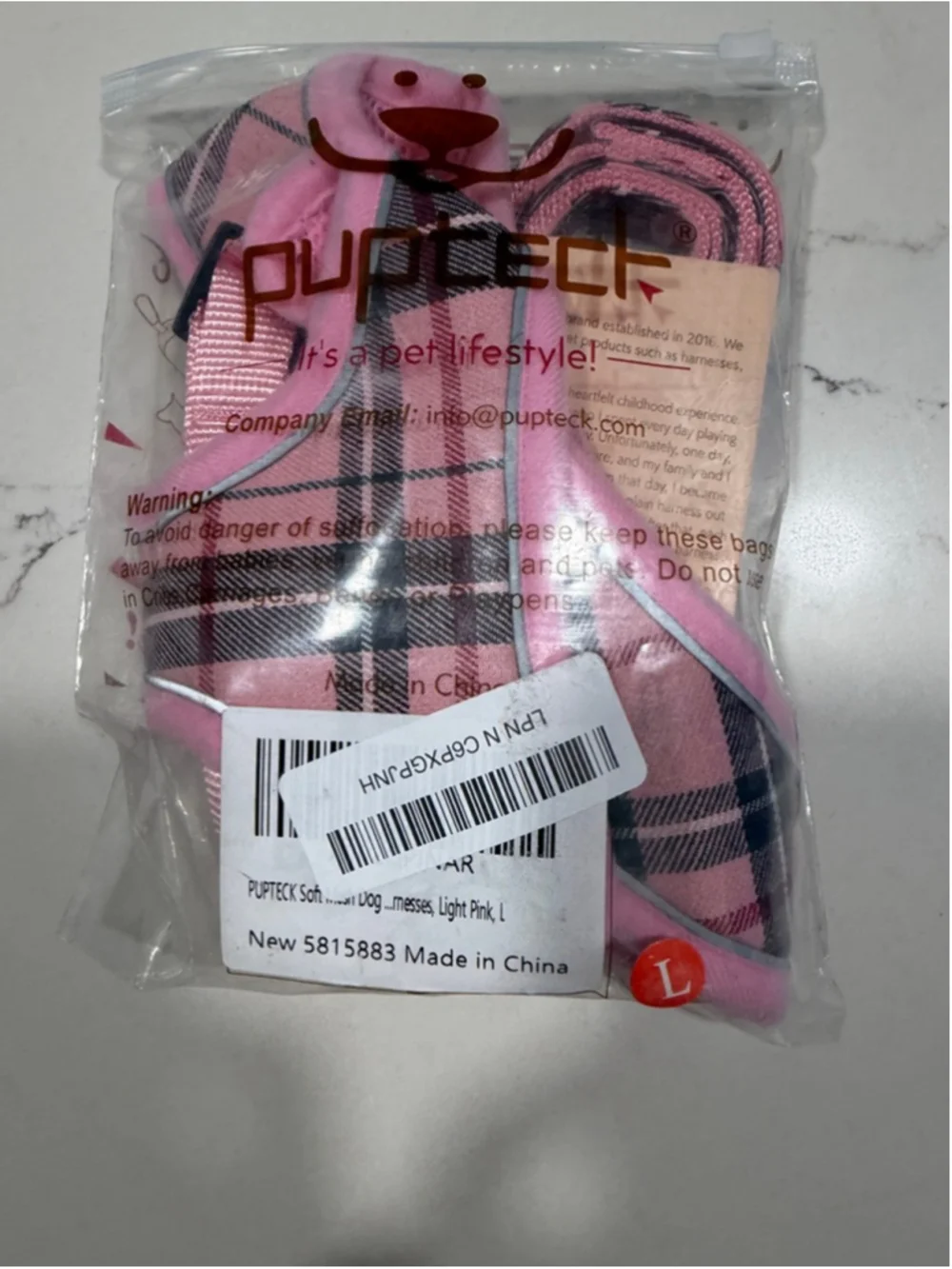 NEW PUPTECK Soft Mesh Dog Harness Leash Set Pet Puppy Cat Comfort Padded Vest L